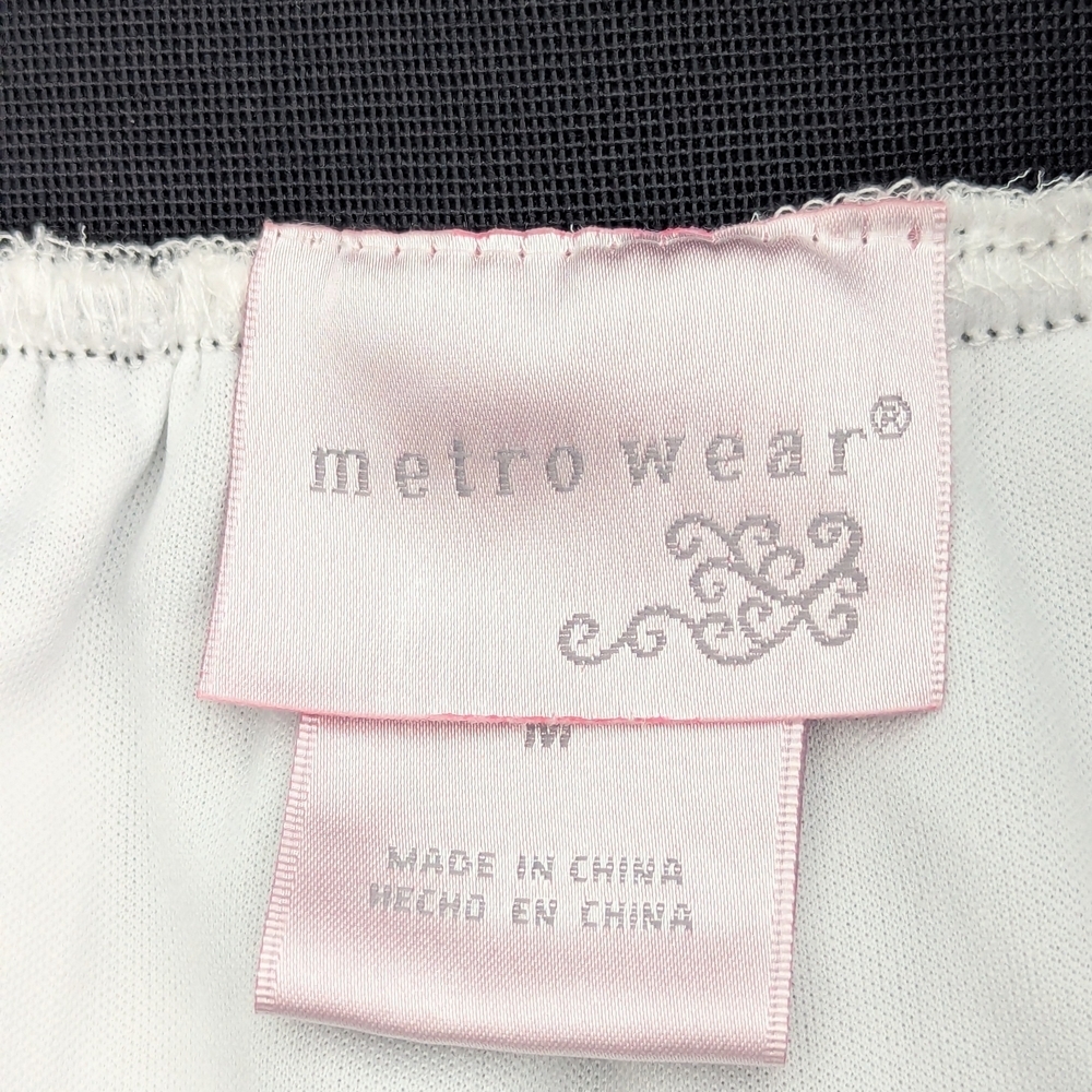 Women's (Size M) White Sheer Flowy A-Line Skirt w/Black Embroidered Florals - Picture 12 of 14